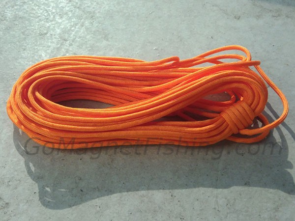 Magnet Fishing Rope - Nylon Orange Paracord - 50 feet length